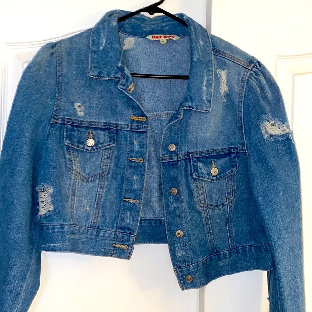 Destroyed denim jacket